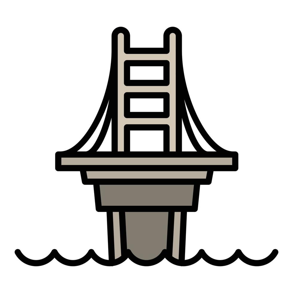 ícone da ponte moderna, estilo de estrutura de tópicos vetor