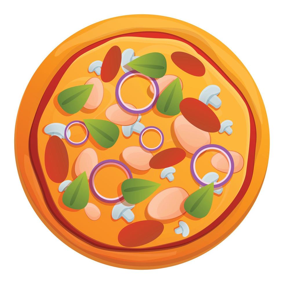 ícone de pizza de restaurante, estilo cartoon vetor