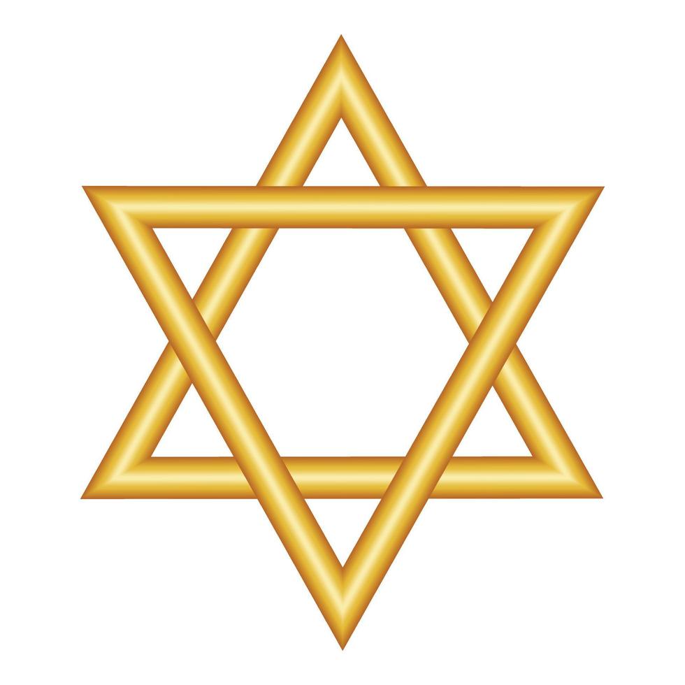 ícone de estrela de ouro david, estilo realista vetor