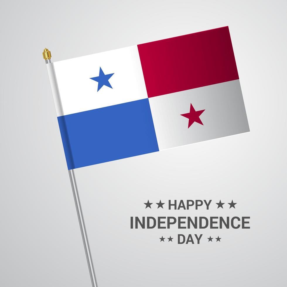 design tipográfico do dia da independência do panamá com vetor de bandeira