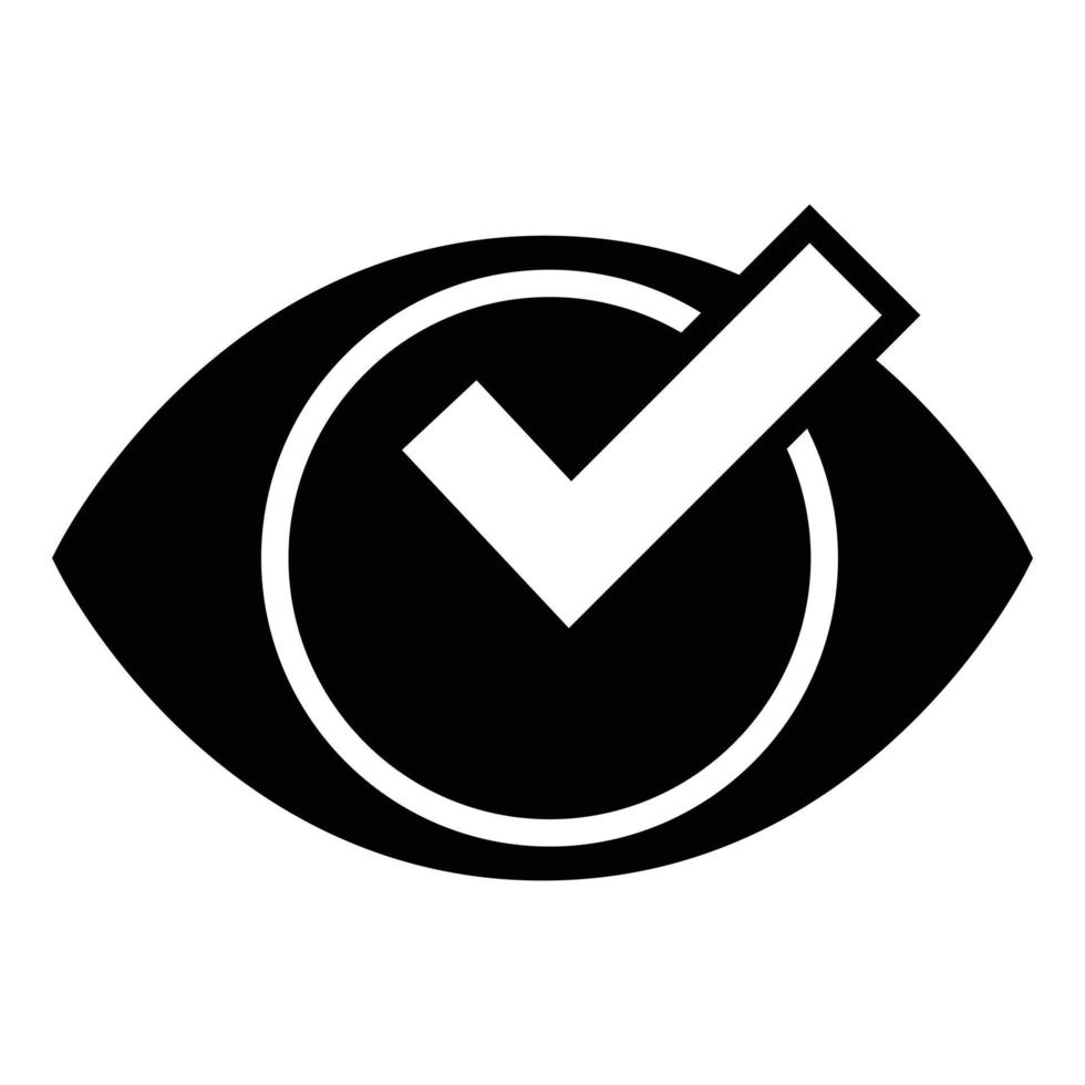 verifique o ícone da lista de olhos, estilo simples vetor