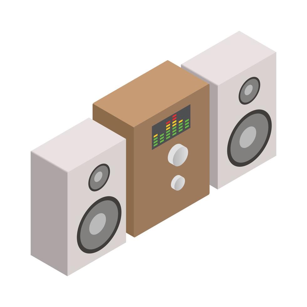 ícone do sistema de som, estilo 3d isométrico vetor
