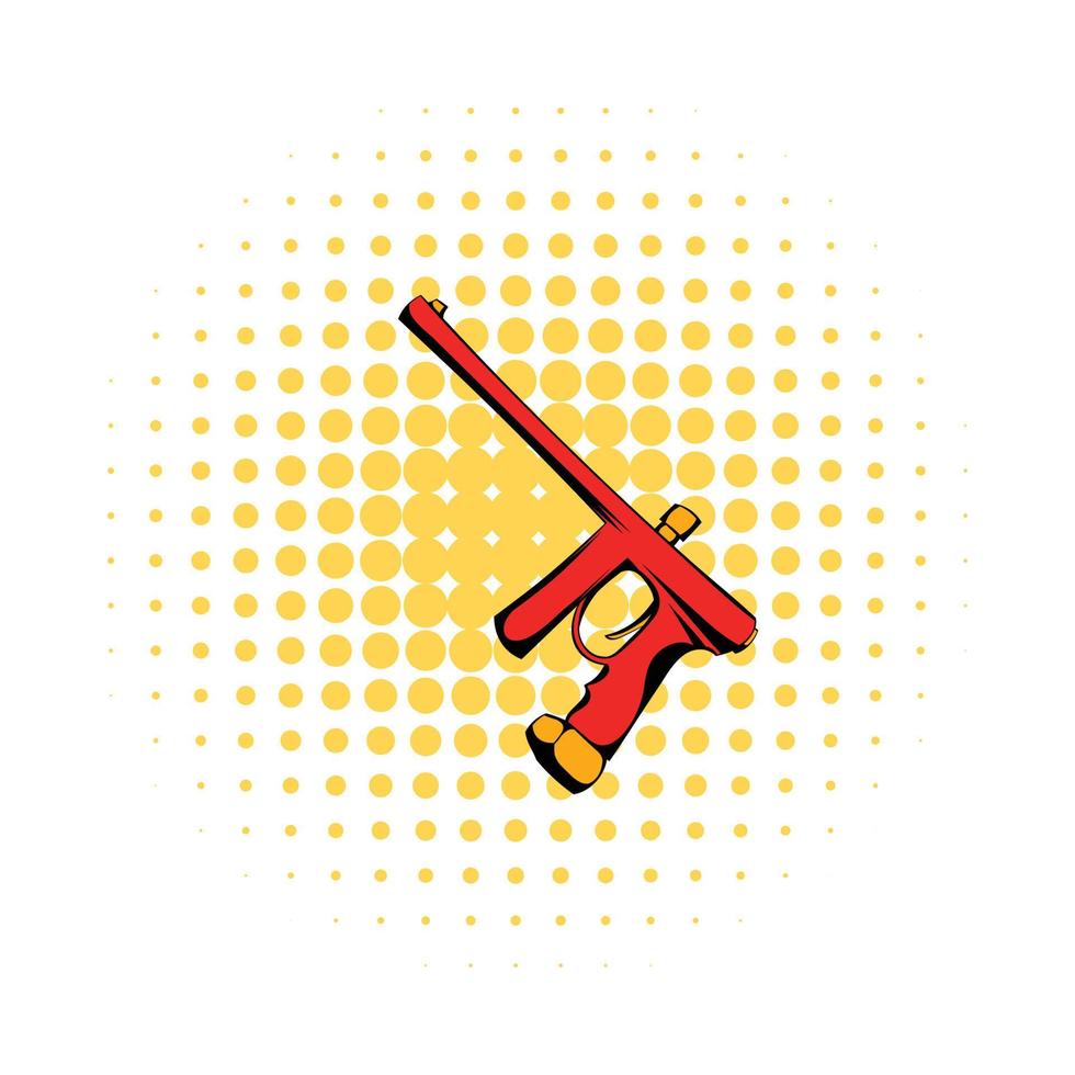 ícone de quadrinhos de arma de paintball vetor