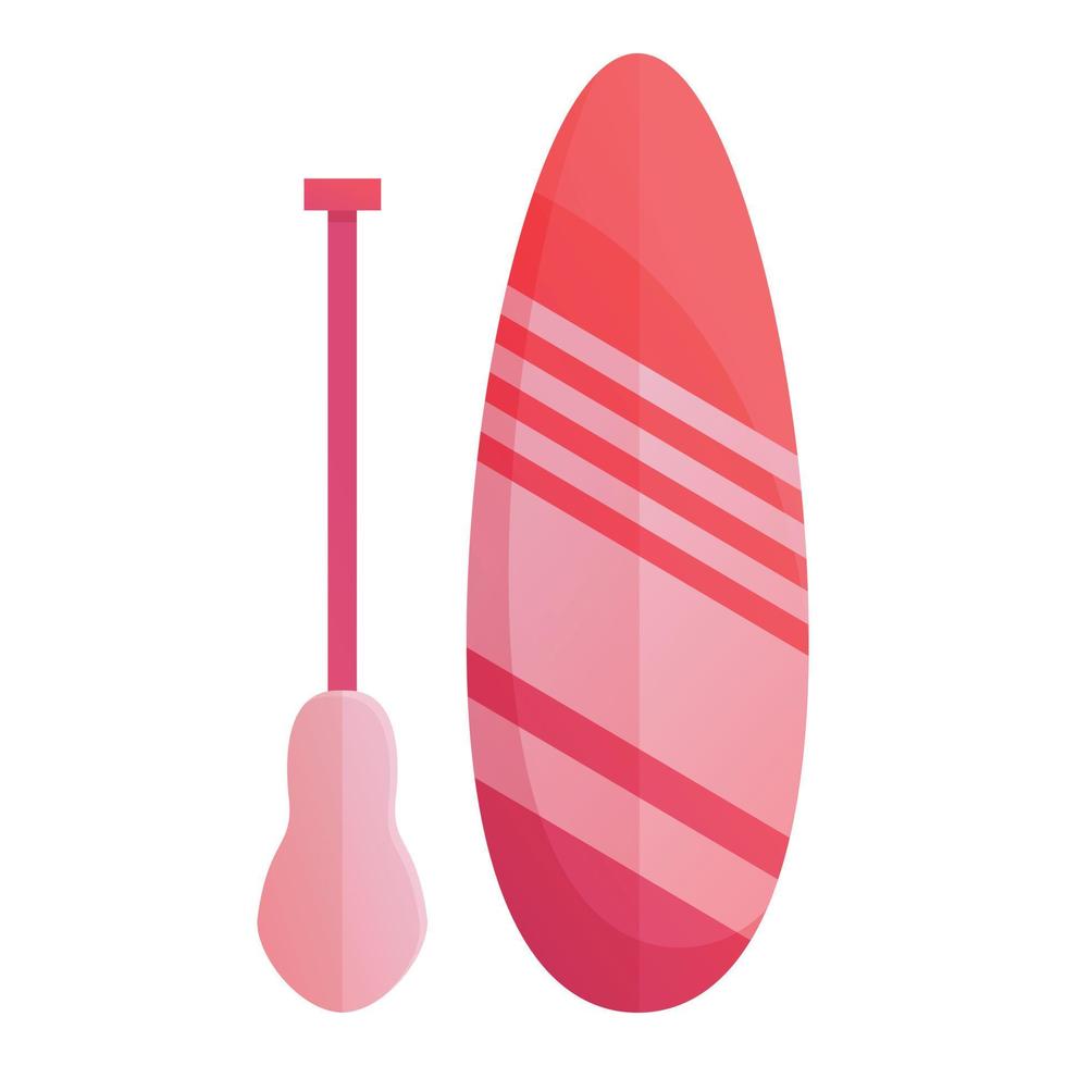 ícone de surf vermelho sup, estilo cartoon vetor