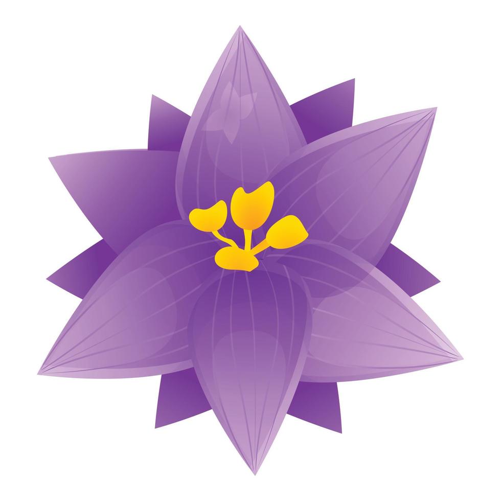 ícone de açafrão violeta, estilo cartoon vetor