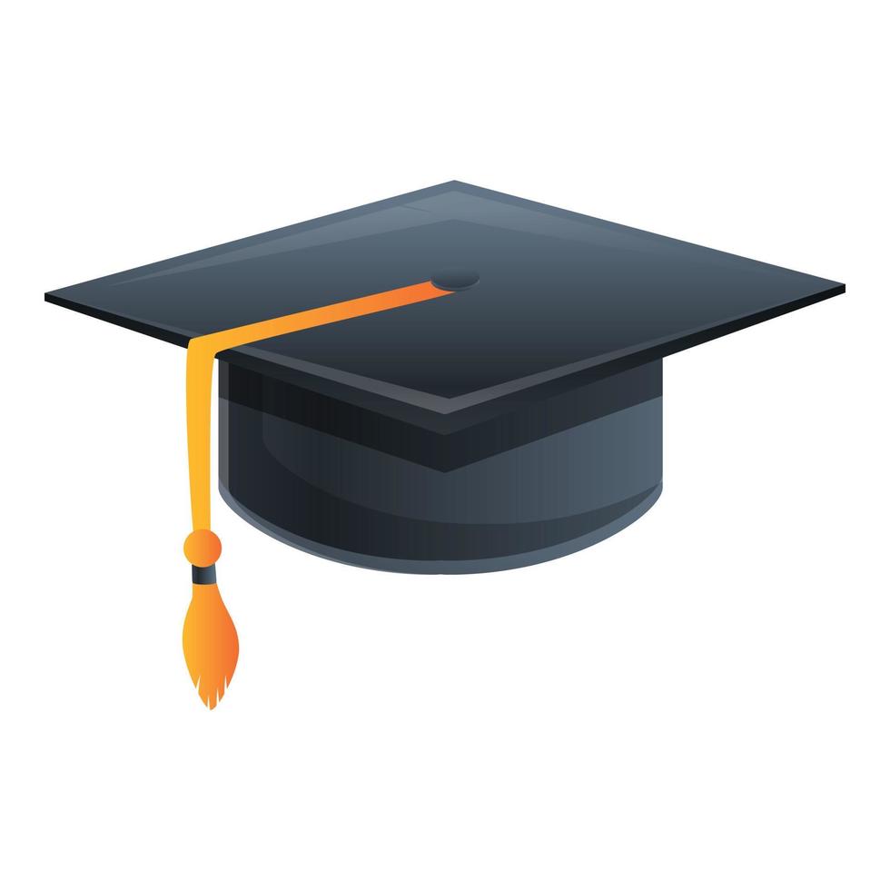 ícone de chapéu de formatura de estudante, estilo cartoon vetor