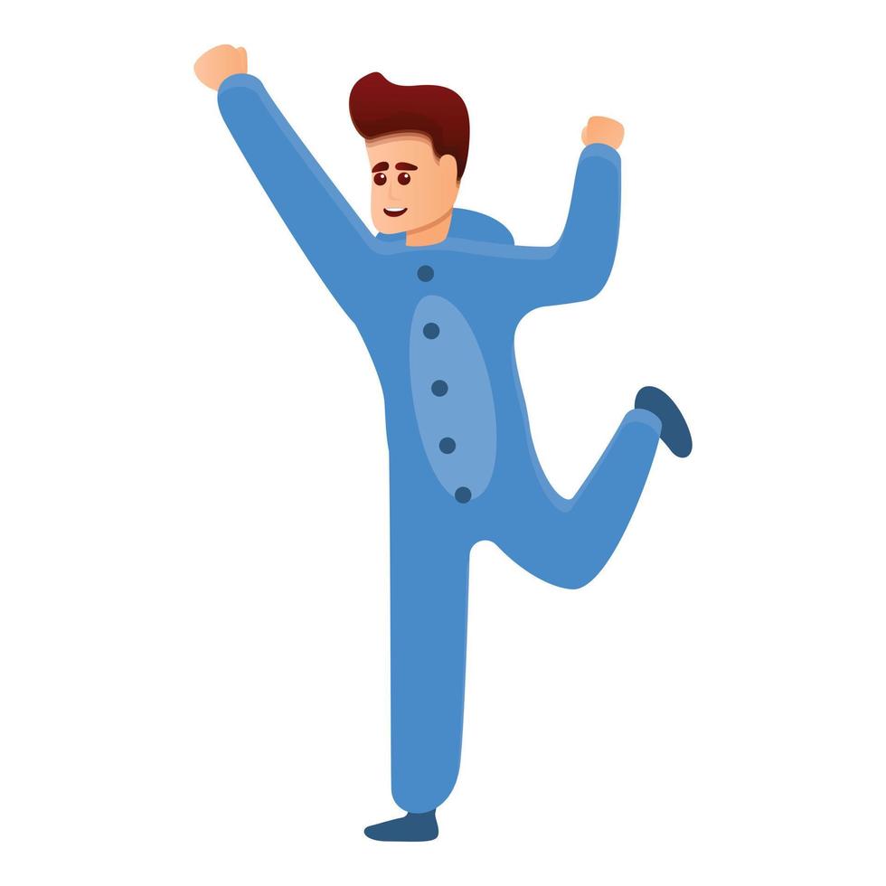 ícone de menino de pijama dançando, estilo cartoon vetor