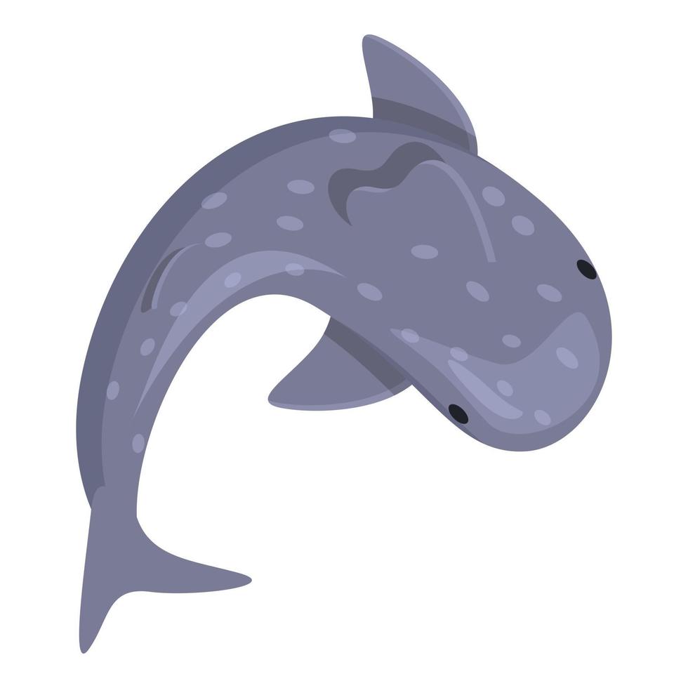 vetor de desenhos animados do ícone do tubarão-baleia-do-mar. peixe marinho