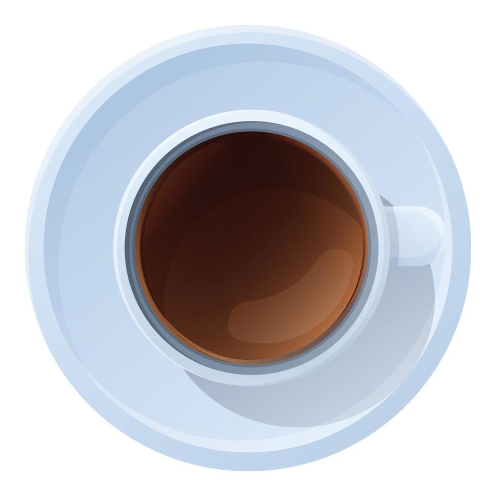 ícone de xícara de café de vista superior, estilo cartoon vetor