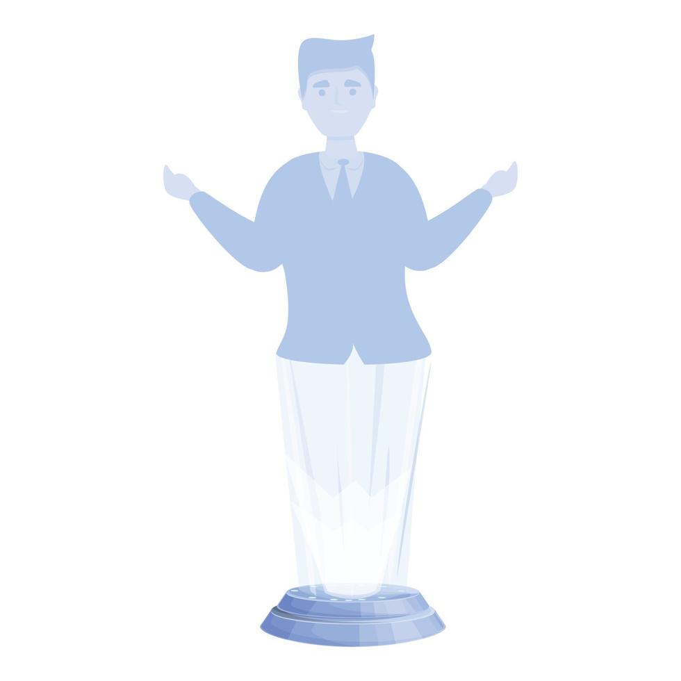 vetor de desenhos animados de ícone de holograma de comunicação. rede digital