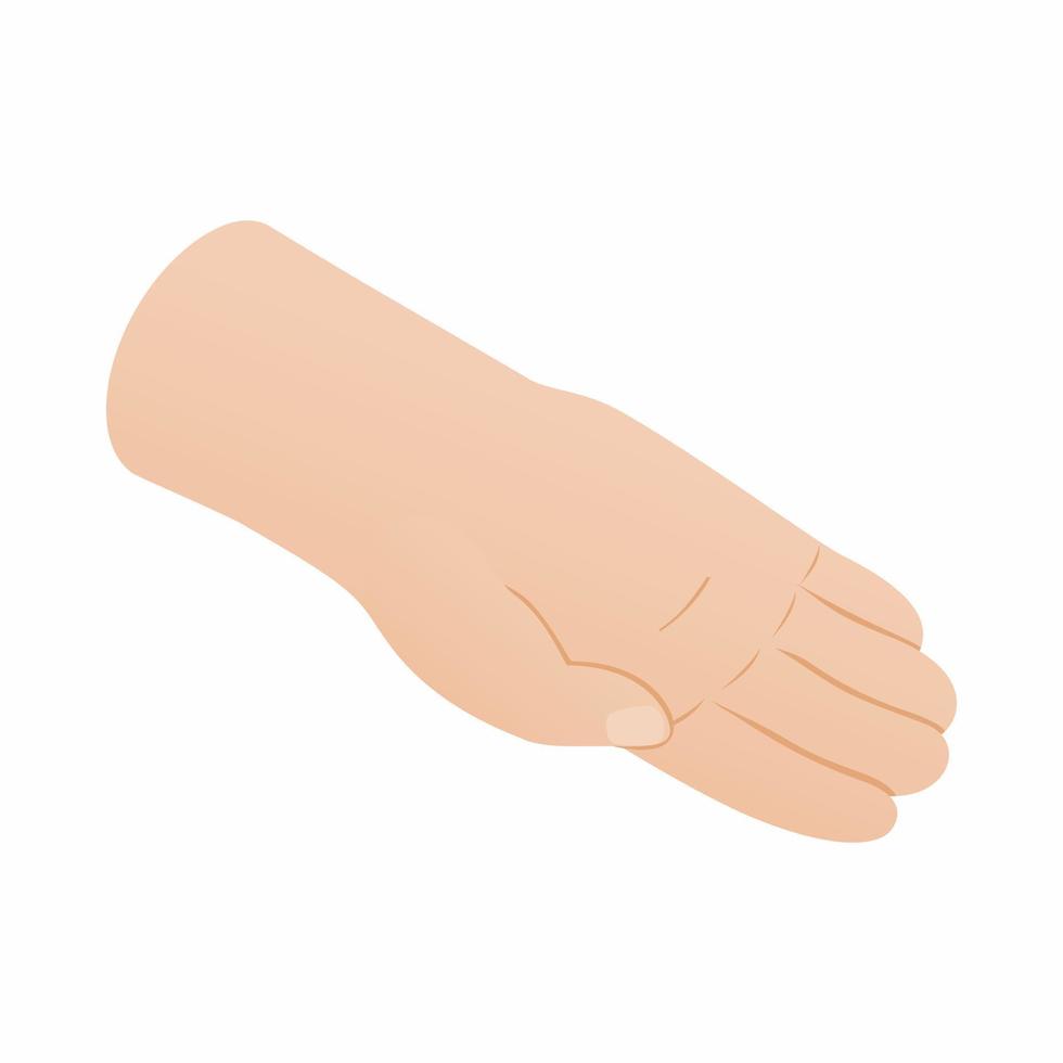 ícone de gesto de mão estendida, estilo 3d isométrico vetor