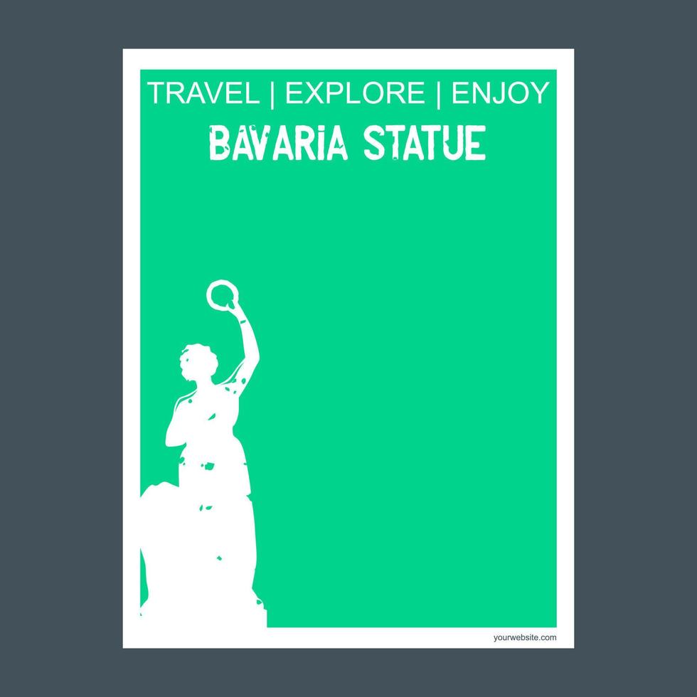 estátua da baviera munique monumento marco brochura estilo plano e vetor de tipografia