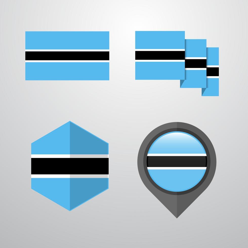 vetor de conjunto de design de bandeira de botswana