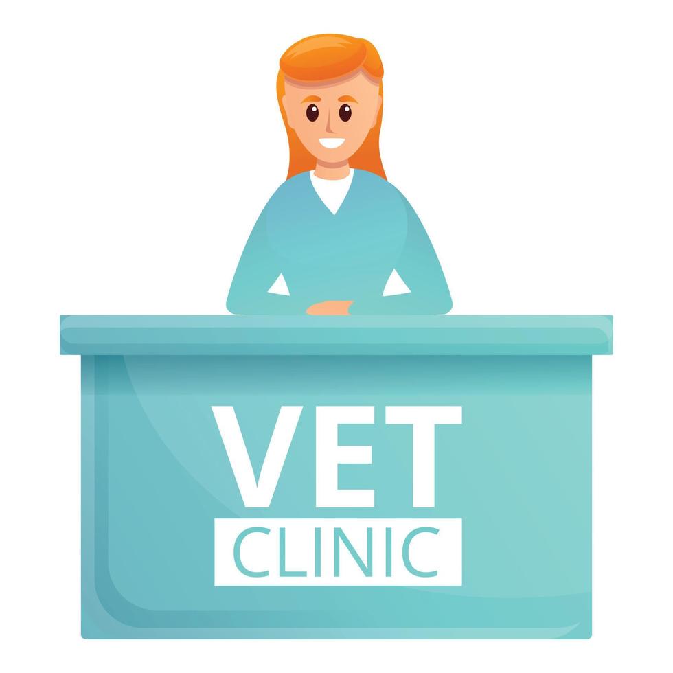 ícone de recepção de clínica veterinária, estilo cartoon vetor