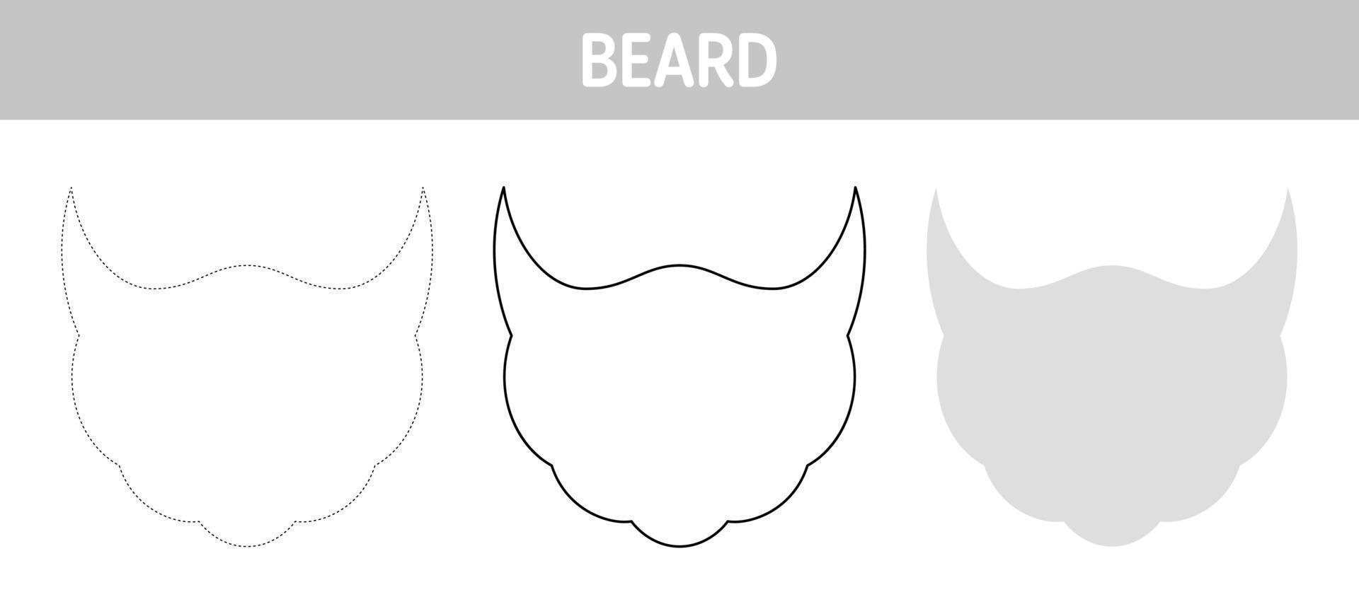 planilha de rastreamento e coloração de barba para crianças vetor