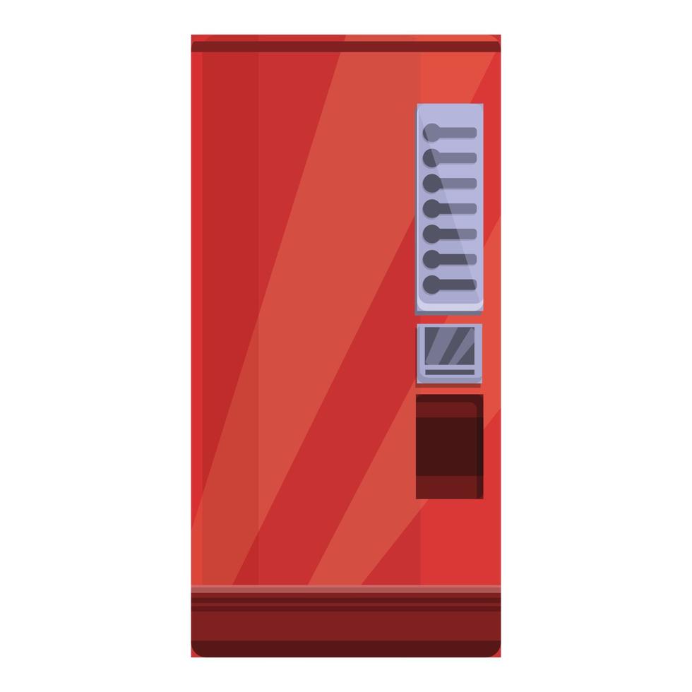 ícone da máquina de bebida vermelha, estilo cartoon vetor