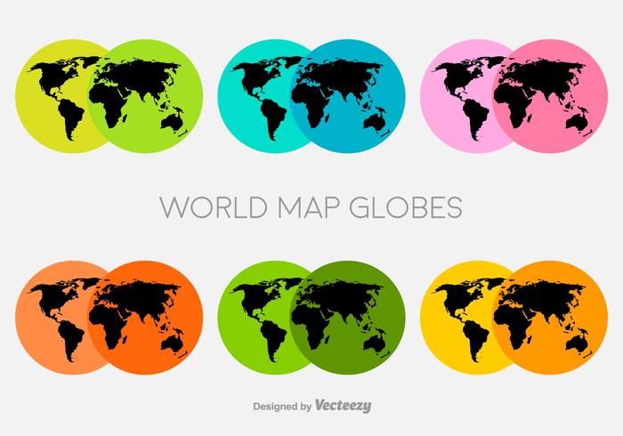 Vetor coloridas Mapa ícones mundiais