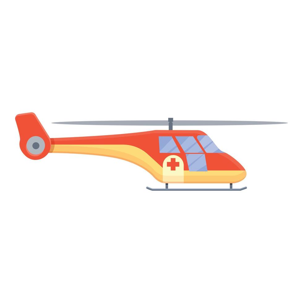 ícone de helicóptero de resgate de guarda, estilo cartoon vetor