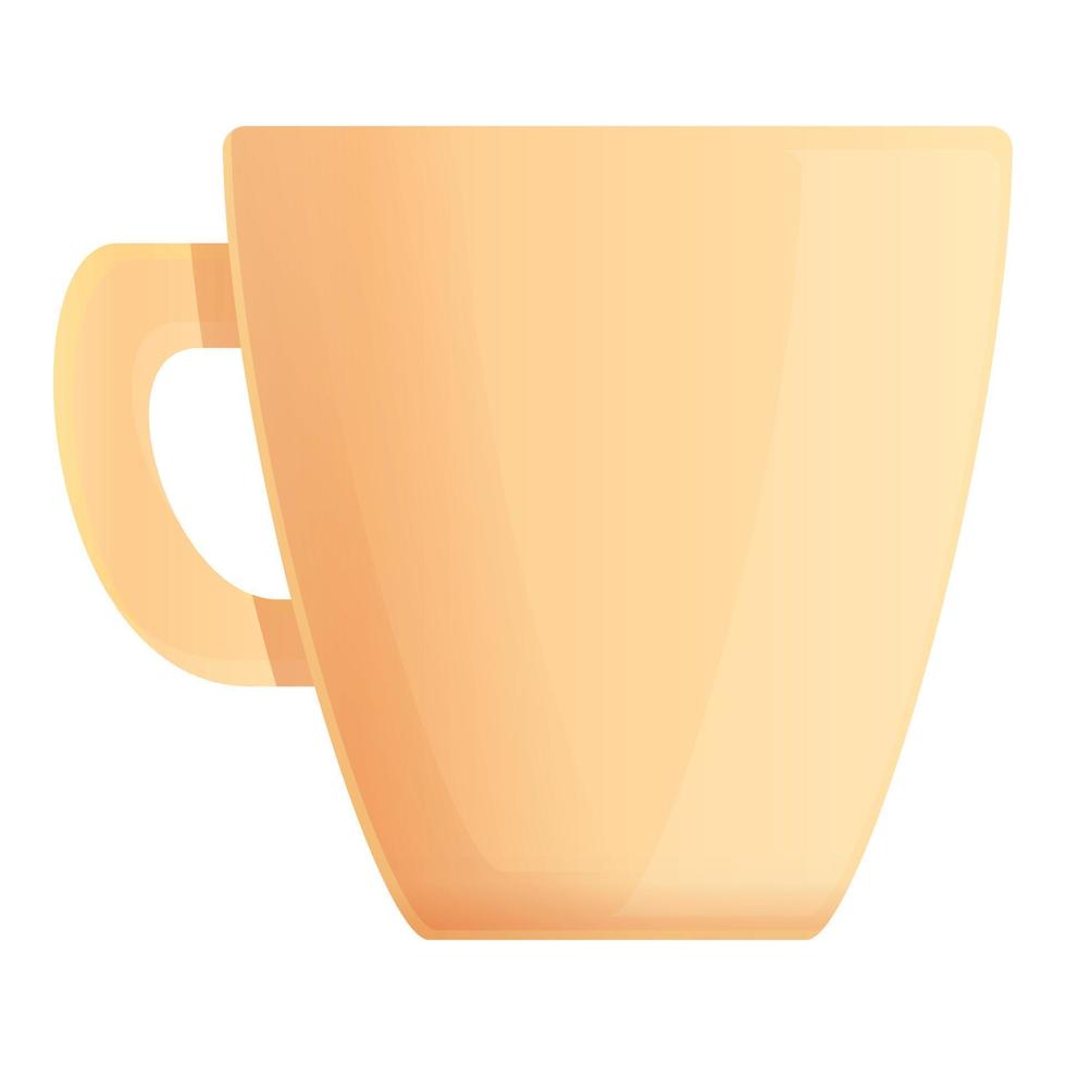 ícone de caneca de café de cerâmica branca, estilo cartoon vetor