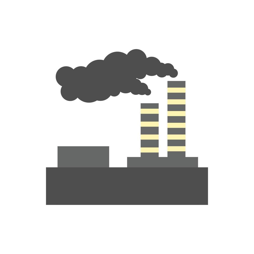 ícone plano de poluição de fábrica vetor