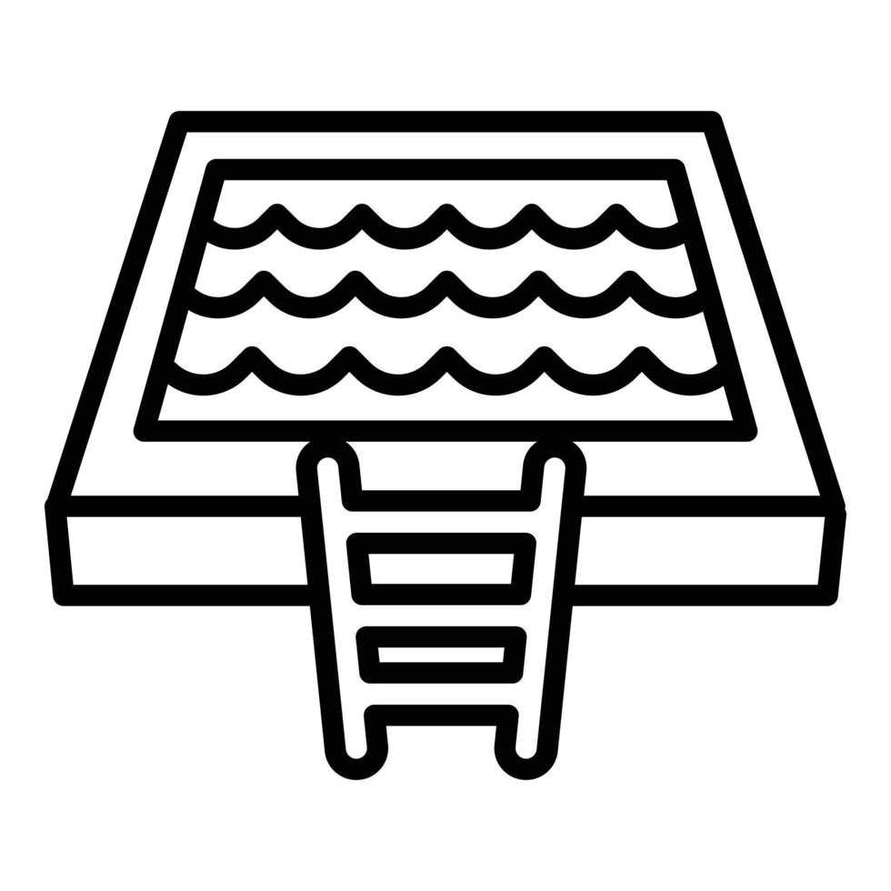 ícone de piscina moderna, estilo de estrutura de tópicos vetor