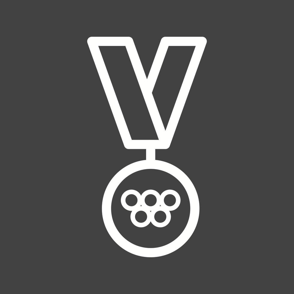 ícone invertido da linha de medalhas olímpicas vetor