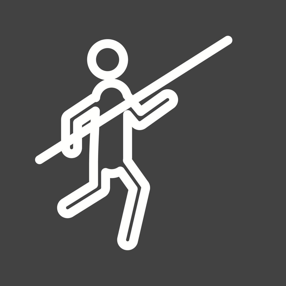 ícone invertido de linha de salto com vara vetor