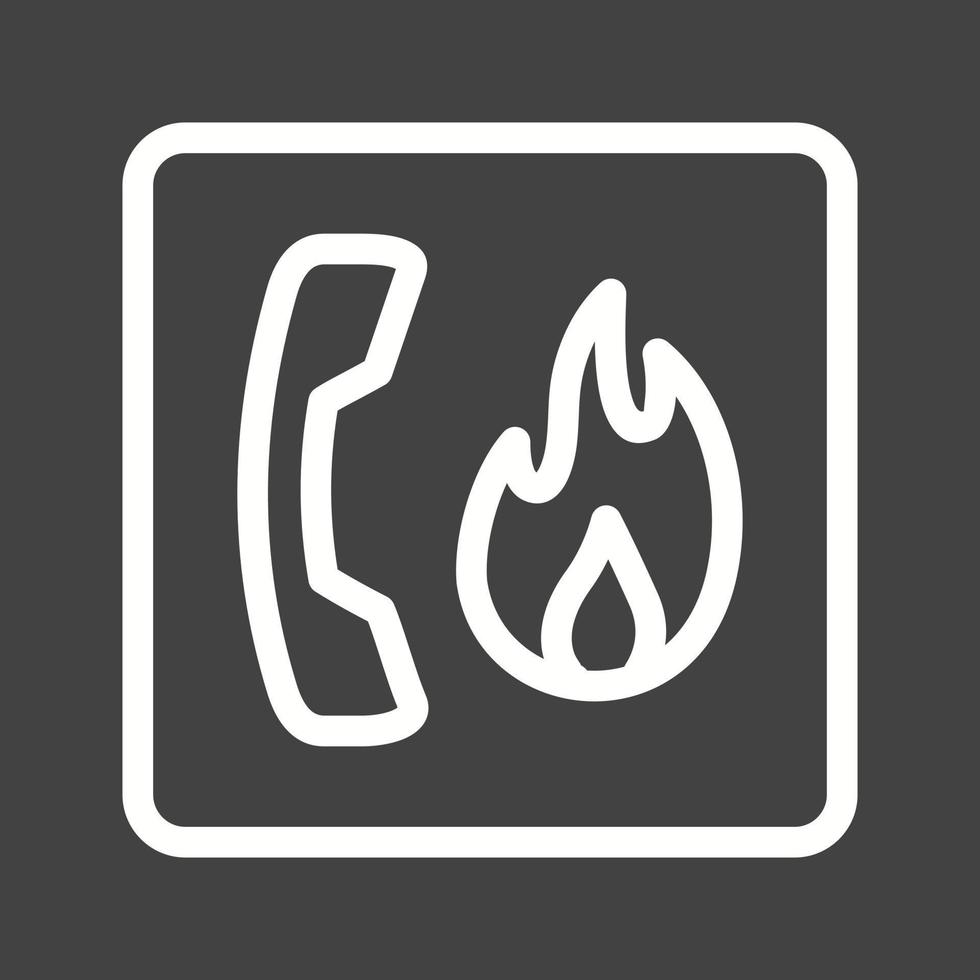 ícone invertido de linha de emergência de incêndio vetor