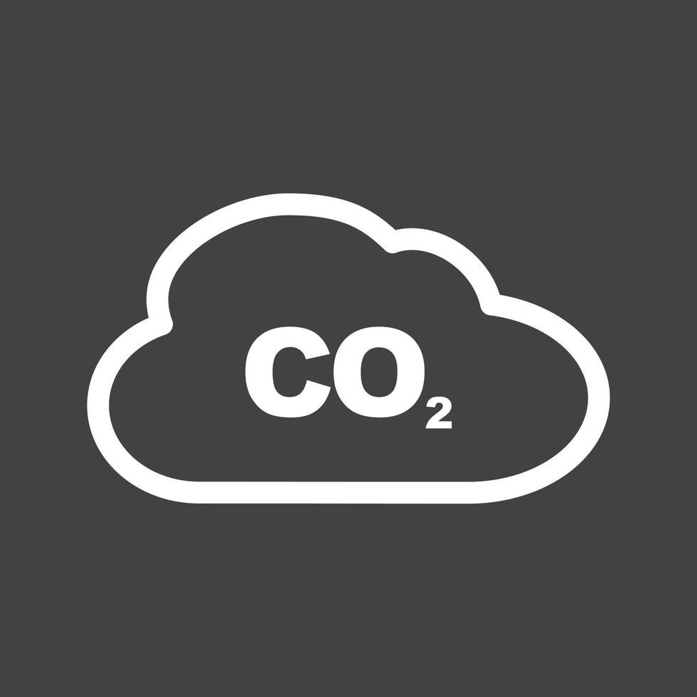 ícone invertido da linha de gás de dióxido de carbono vetor
