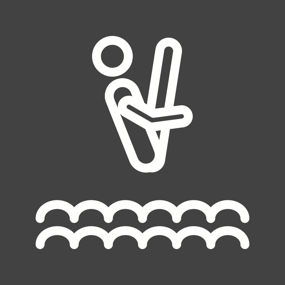 ícone invertido de linha de mergulho ii vetor