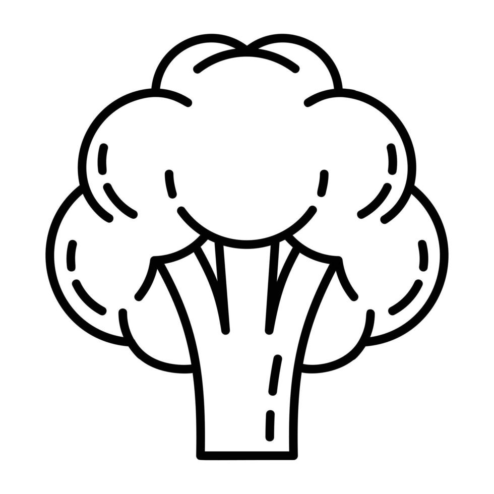 ícone de brócolis, estilo de estrutura de tópicos vetor