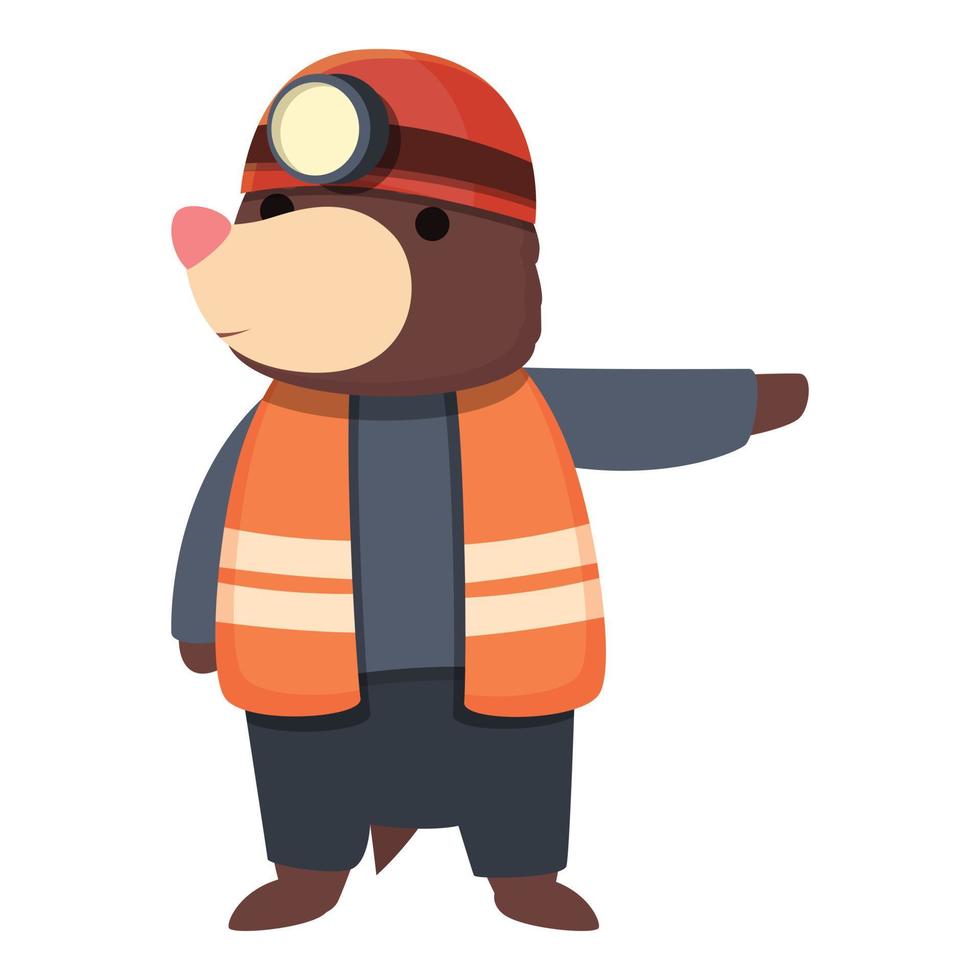 vetor dos desenhos animados do ícone do trabalhador da estrada toupeira. animal fofo