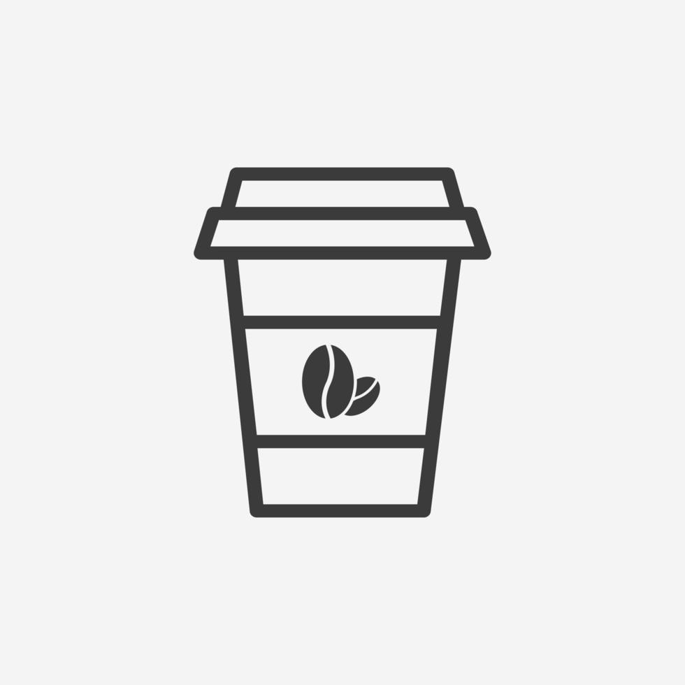 bebida, vetor de ícone de café. cafeína, Cappuccino, Mocha, café com leite, copo, Espresso, feijão, Sinal de símbolo de caneca