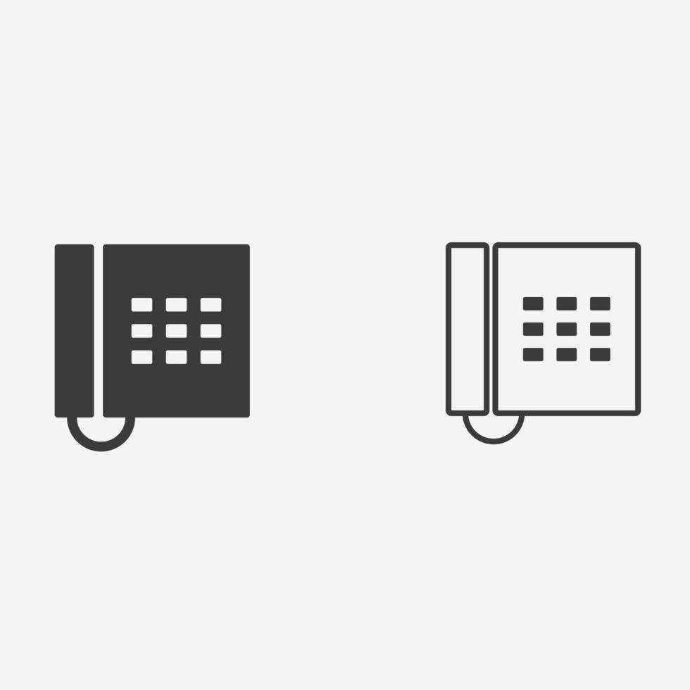conjunto de vetores de ícone de telefone de escritório. negócios, ligar, telefone, sinal de símbolo de comunicação