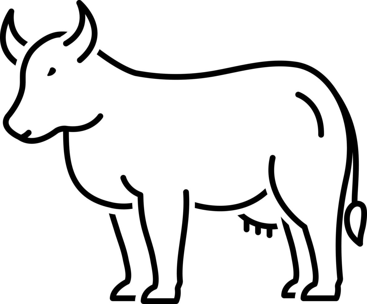 ícone de linha para vaca vetor