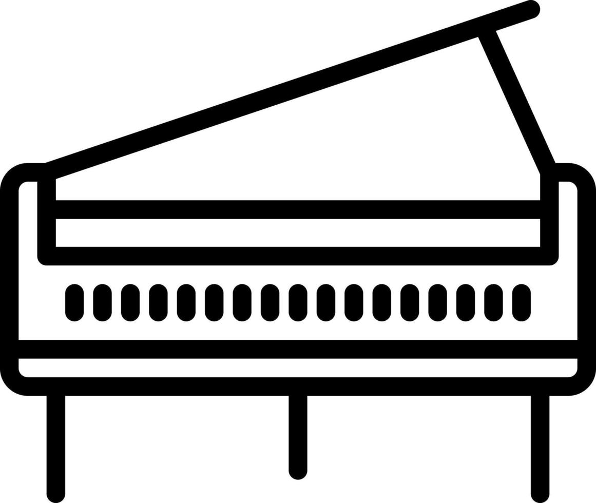 ícone de linha para piano vetor