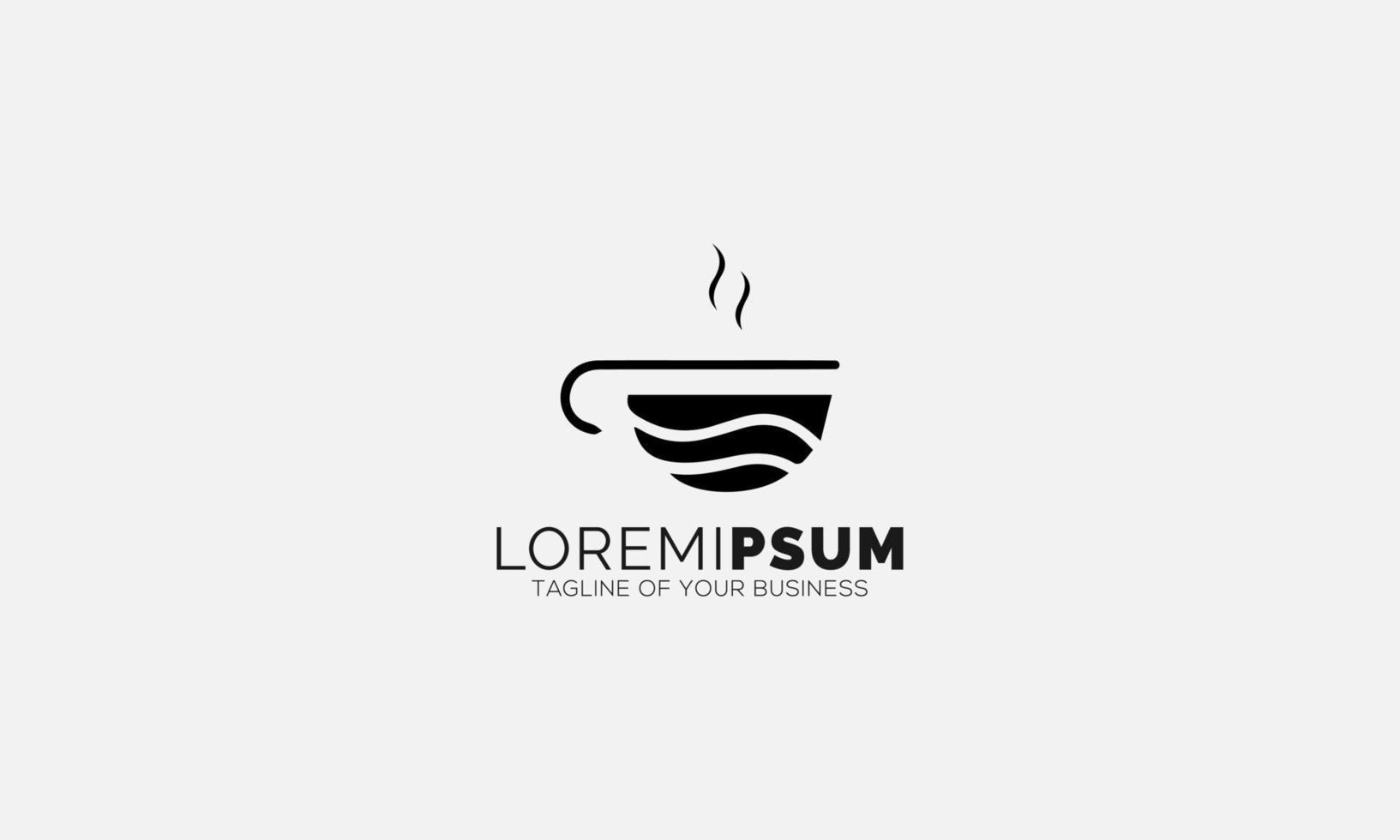 logotipo do café. conceito de logotipo de chá minimalista vetor