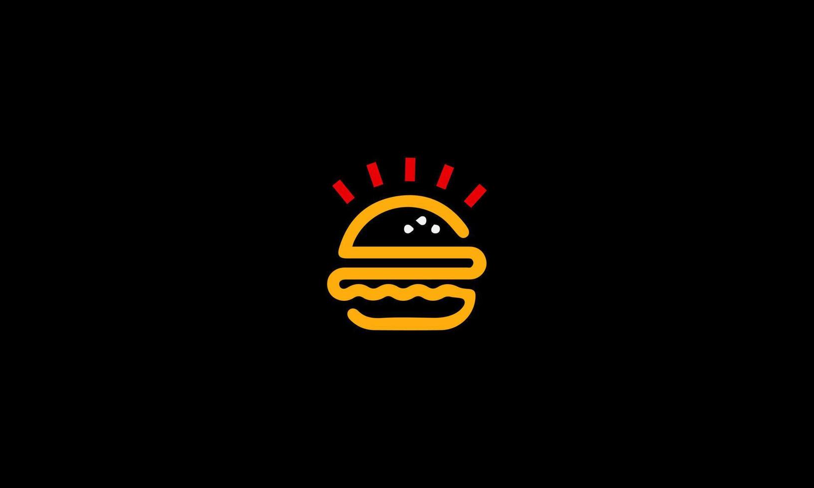 design de ícone de logotipo de hambúrguer de arte de linha vetor
