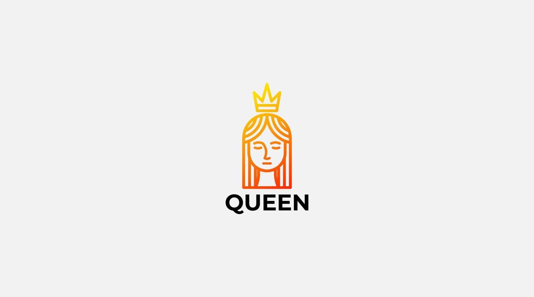 modelo de vetor de design de logotipo de ícone de rainha
