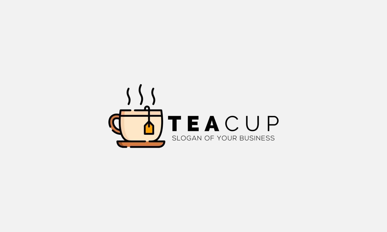logotipo do café. conceito de logotipo de chá minimalista vetor