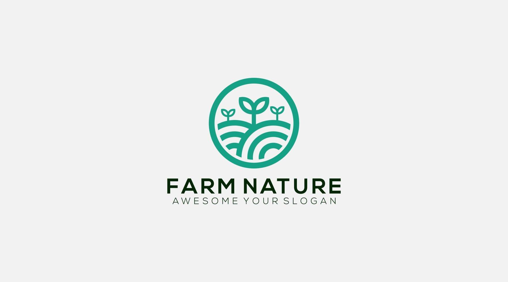 ilustração em vetor de design de logotipo de fazenda natural