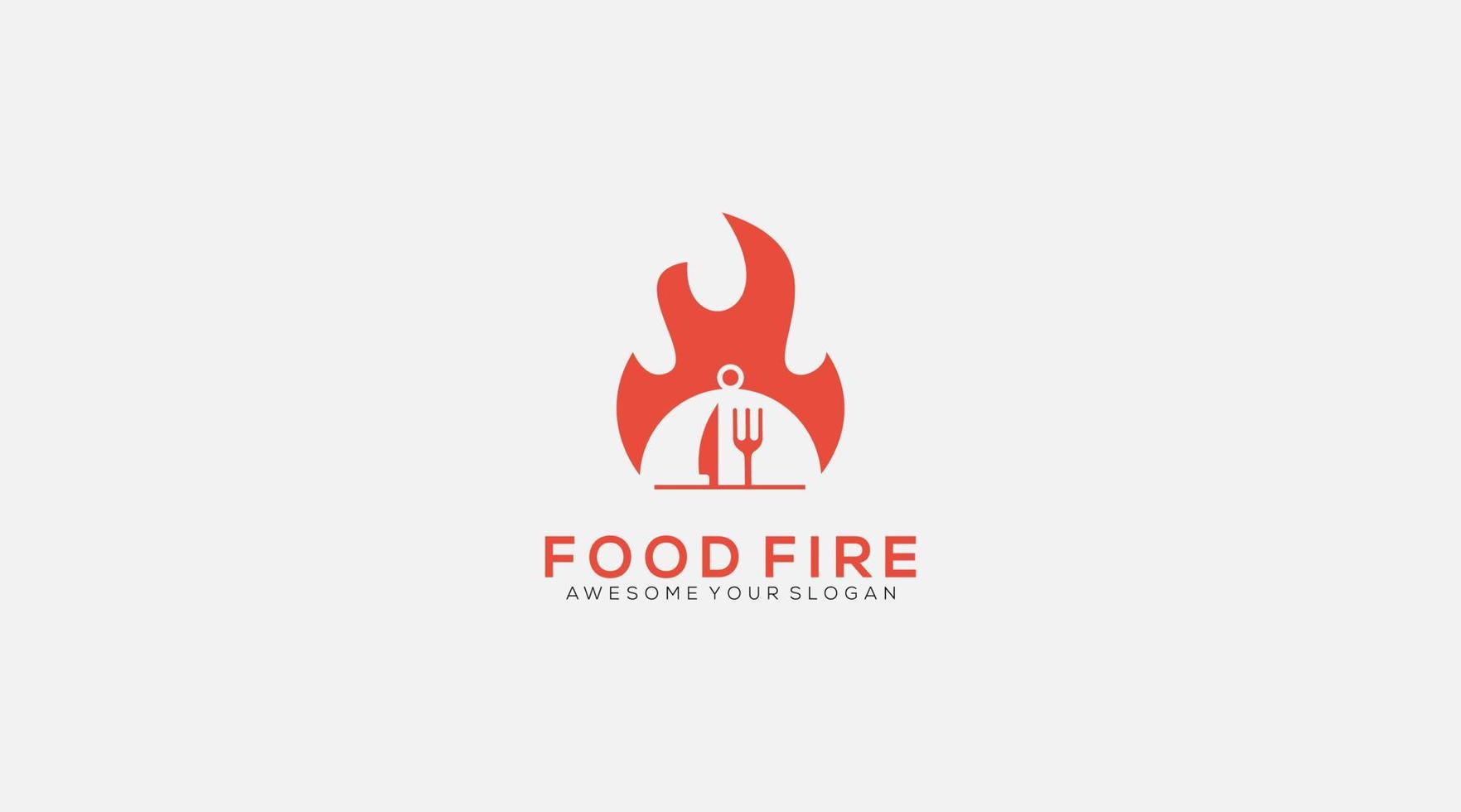 ilustração de modelos de design de logotipo de garfo de fogo de comida vetor