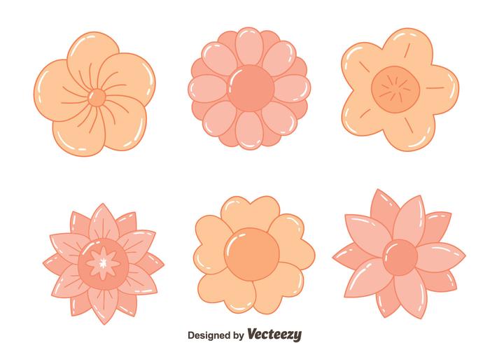 Agradável flores tiradas mão Vectors