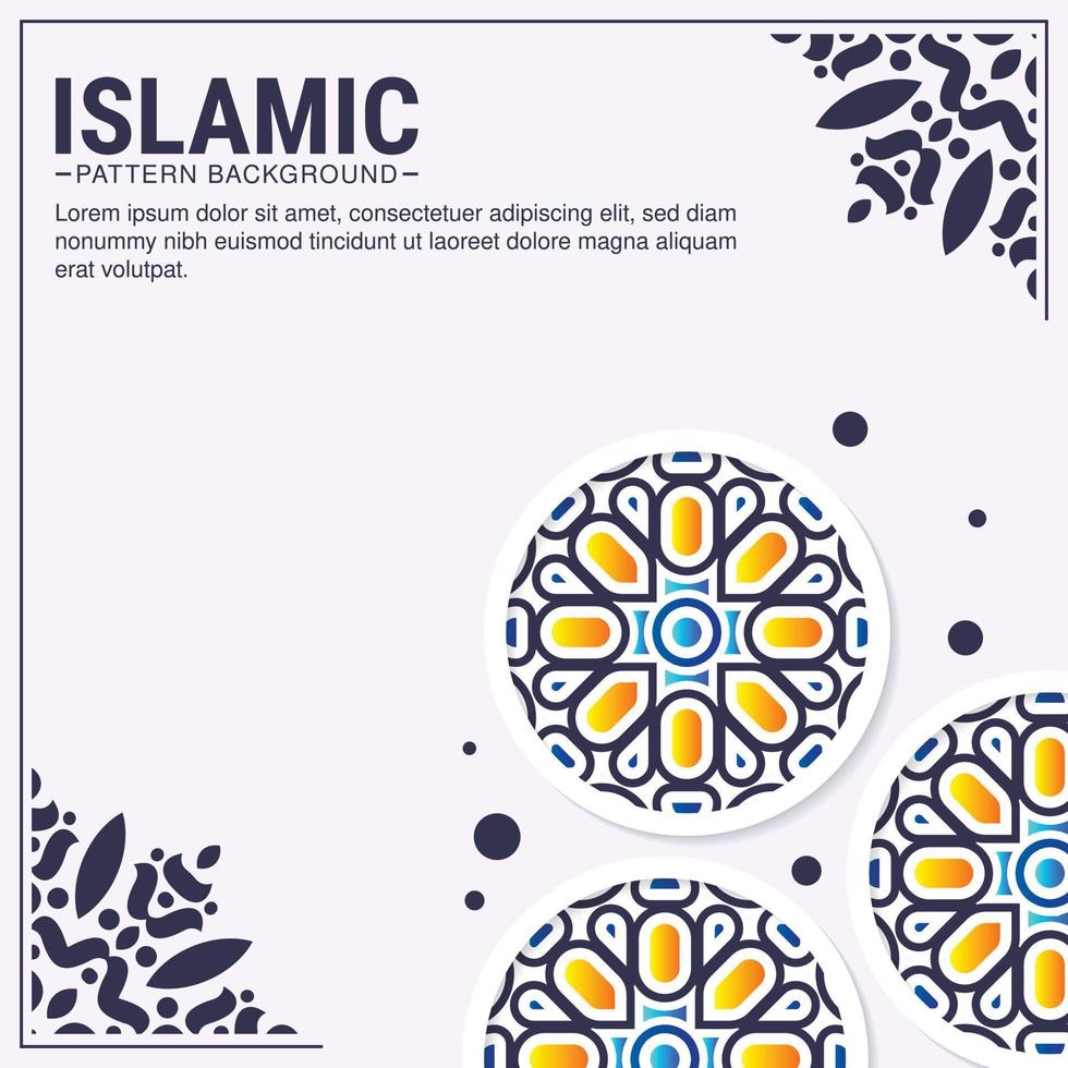fundo colorido padrão árabe islâmico vetor