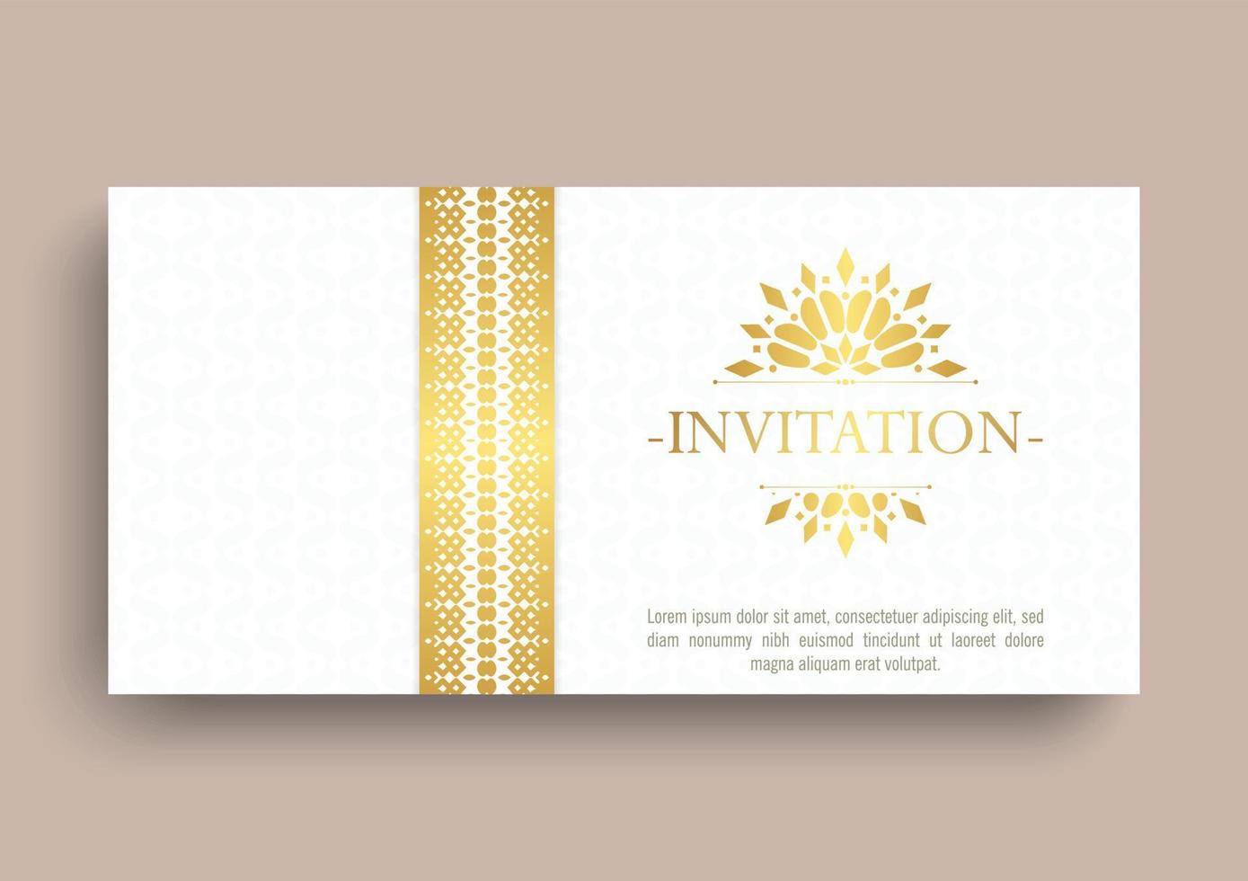 convite dourado estilo de fundo padrão ornamental vetor