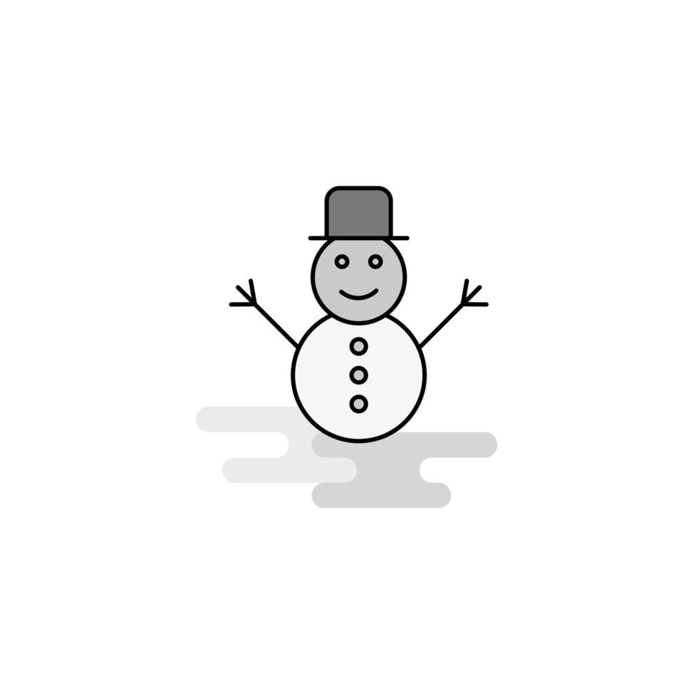 linha plana de ícone de web de boneco de neve cheia vetor de ícone cinza