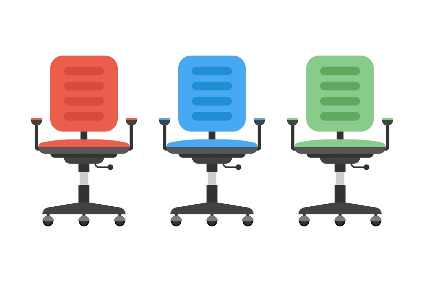 cadeira de escritório em cores diferentes vetor