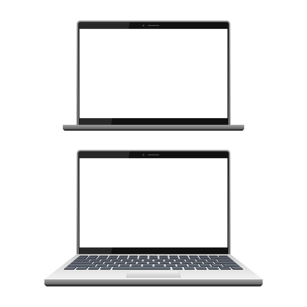 conjunto realista de laptop moderno vetor