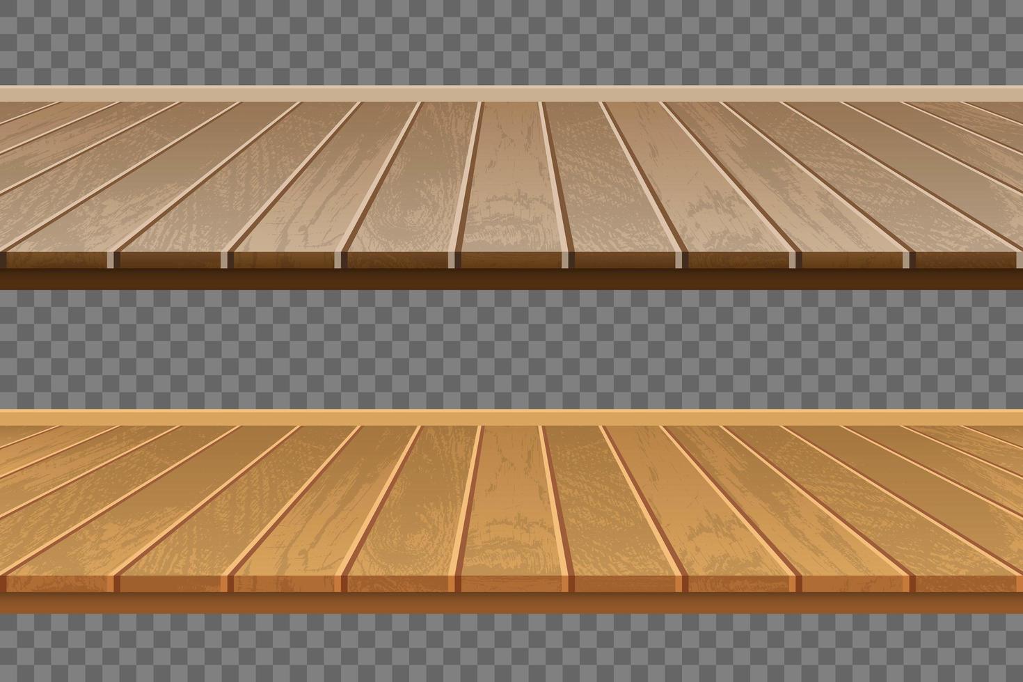 conjunto realista de piso de madeira vetor