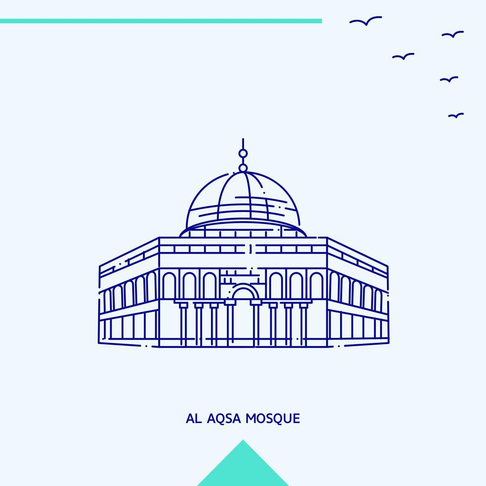 ilustração vetorial do horizonte da mesquita de al aqsa vetor